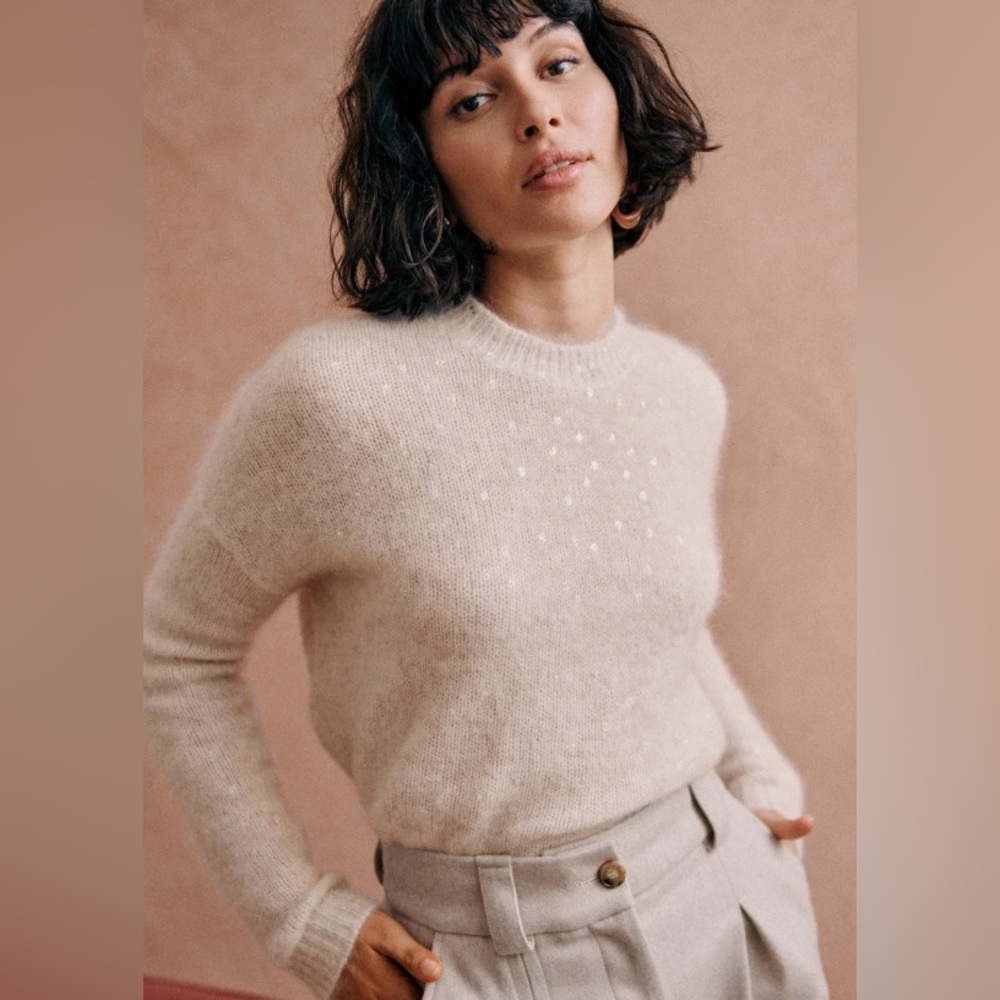 NWT sezane ludivine sweater in beige medium